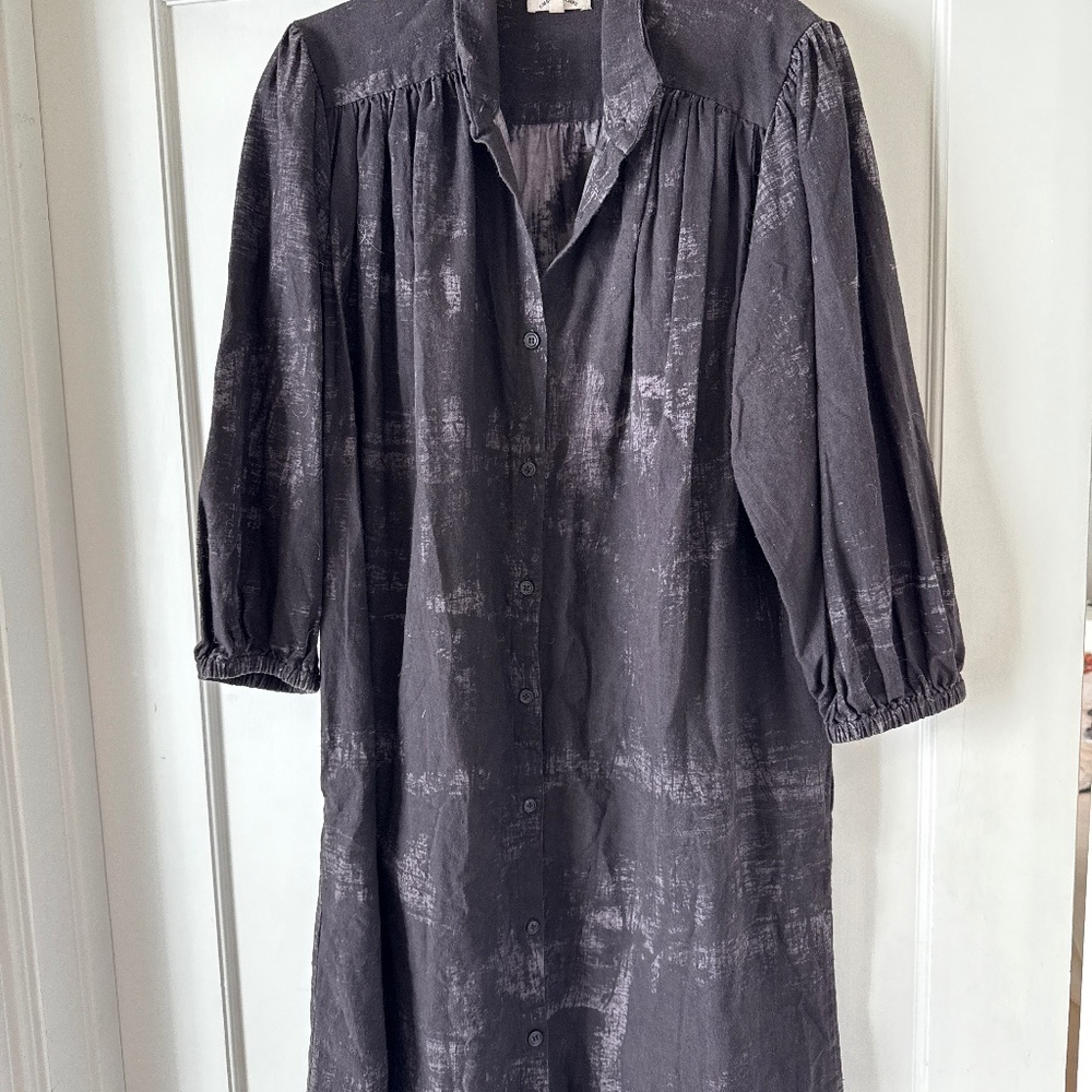 Umber & Ochre washed black button dress size S